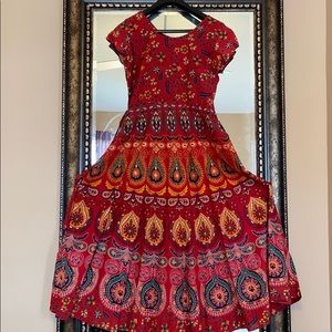 Boho Cotton block  Print dress